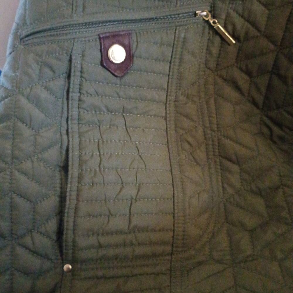 Weatherproof Green Quilted Lined Removeable Hood Full Zip Coat Women 2x - Picture 8 of 8